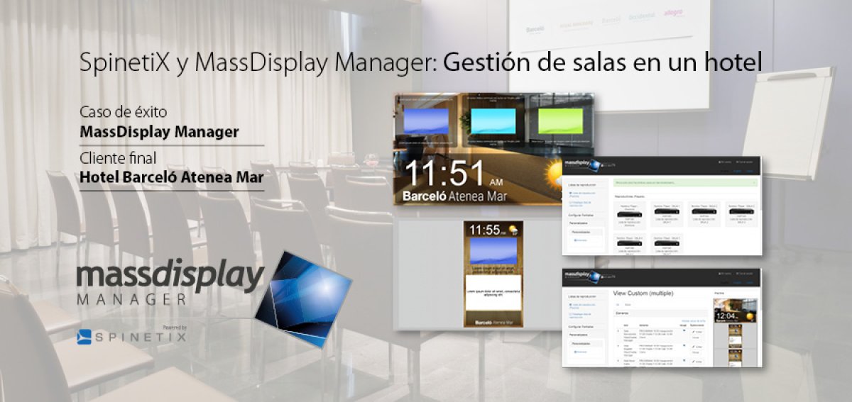 Spinetix caso de &eacute;xito. Salas hotel